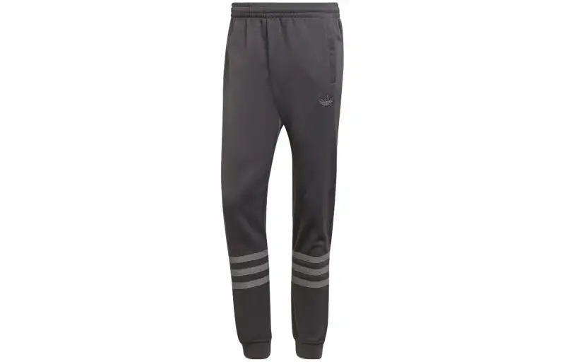 Adidas Originals Knitted Sweatpants Men's Gray Moderate Cuffed Pants