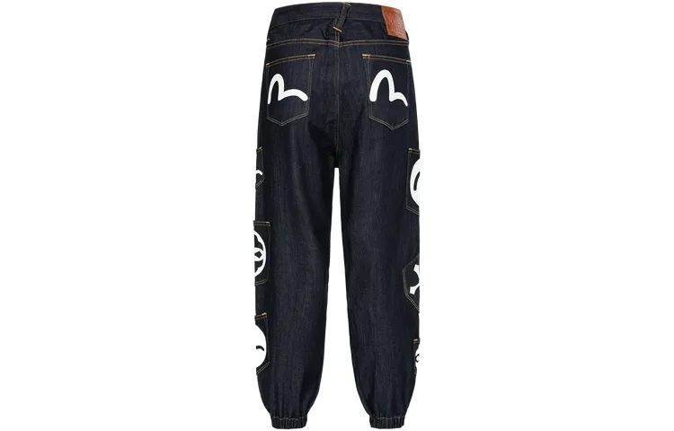 EVISU Jeans Men's Denim Blue Moderate Cuffed Pants