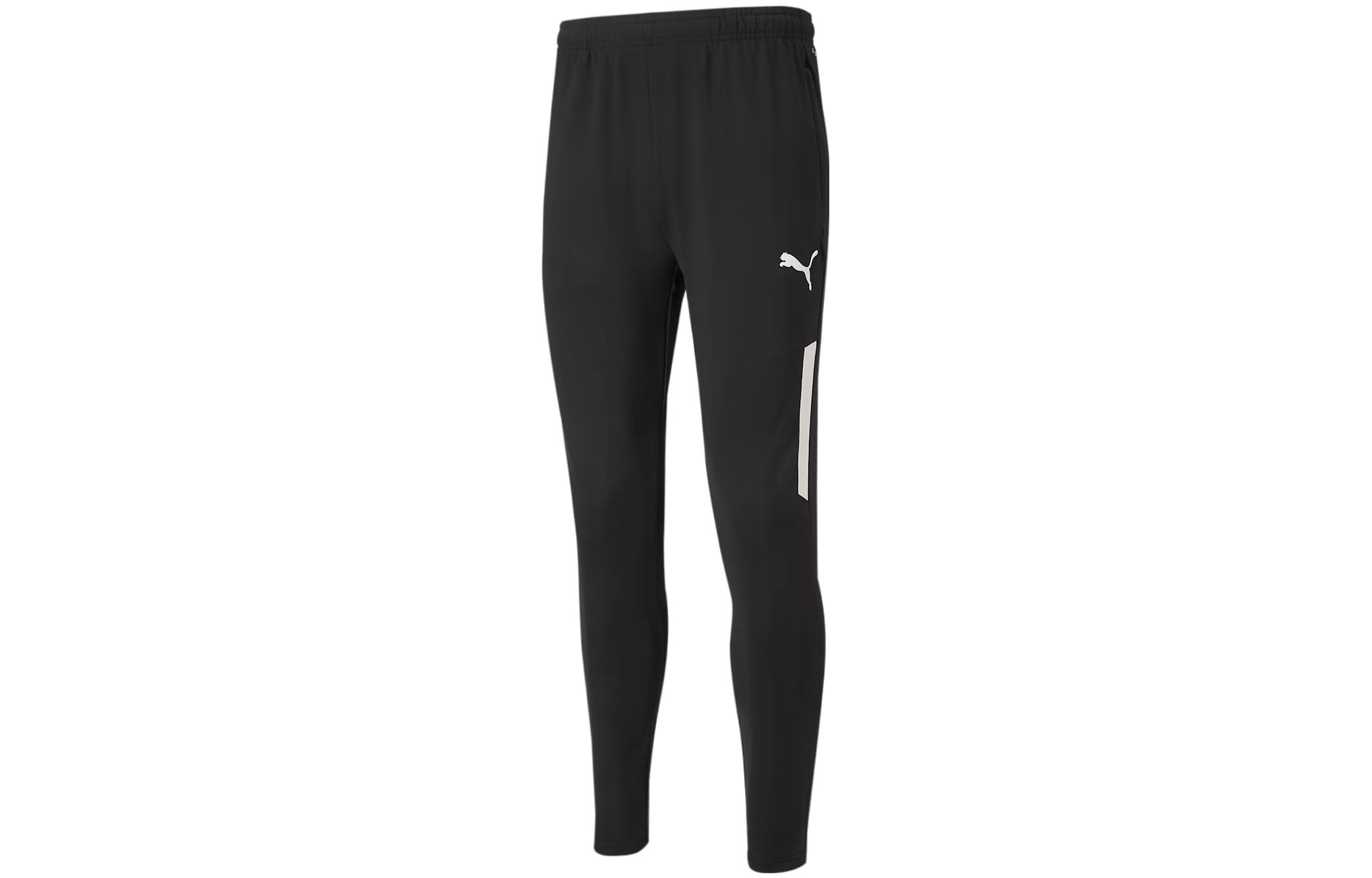 PUMA TeamLIGA Pro Training Men's Football Pants Knitted Sweatpants Men's Black White