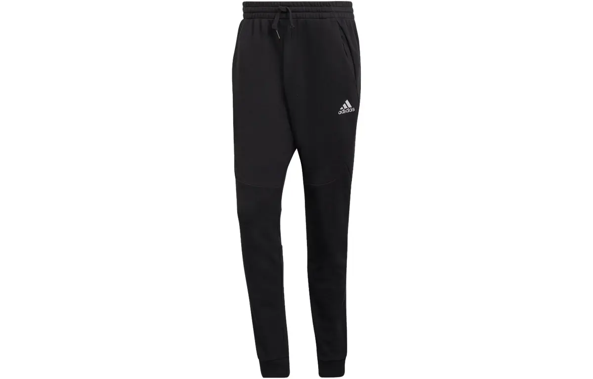 Adidas Knitted Sweatpants Men's Black Moderate Cuffed Pants
