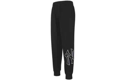 MLB New York Yankees Knitted Sweatpants Men's Black Moderate Cuffed Pants