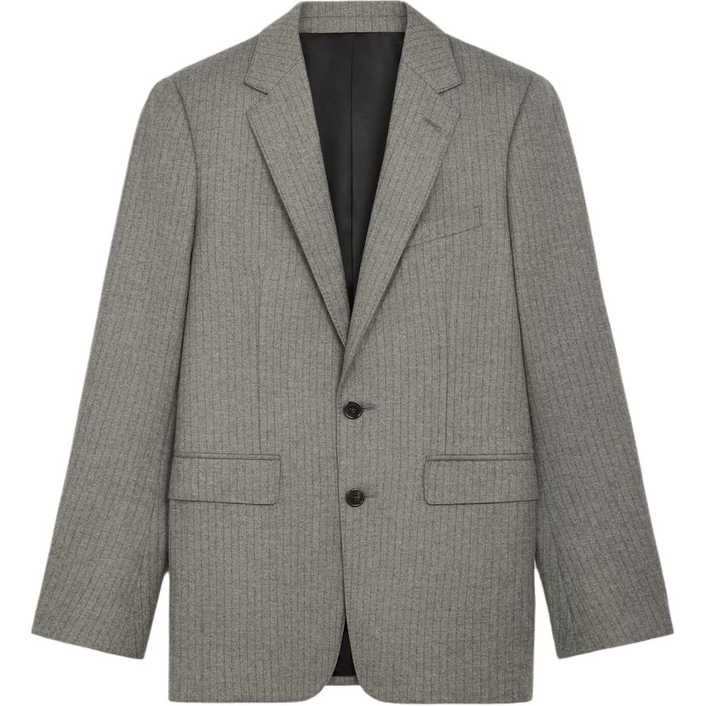 CELINE Celine SS25 Spring and Summer Men's Series Striped Single-breasted Long-Sleeved Jacket Men's Gray
