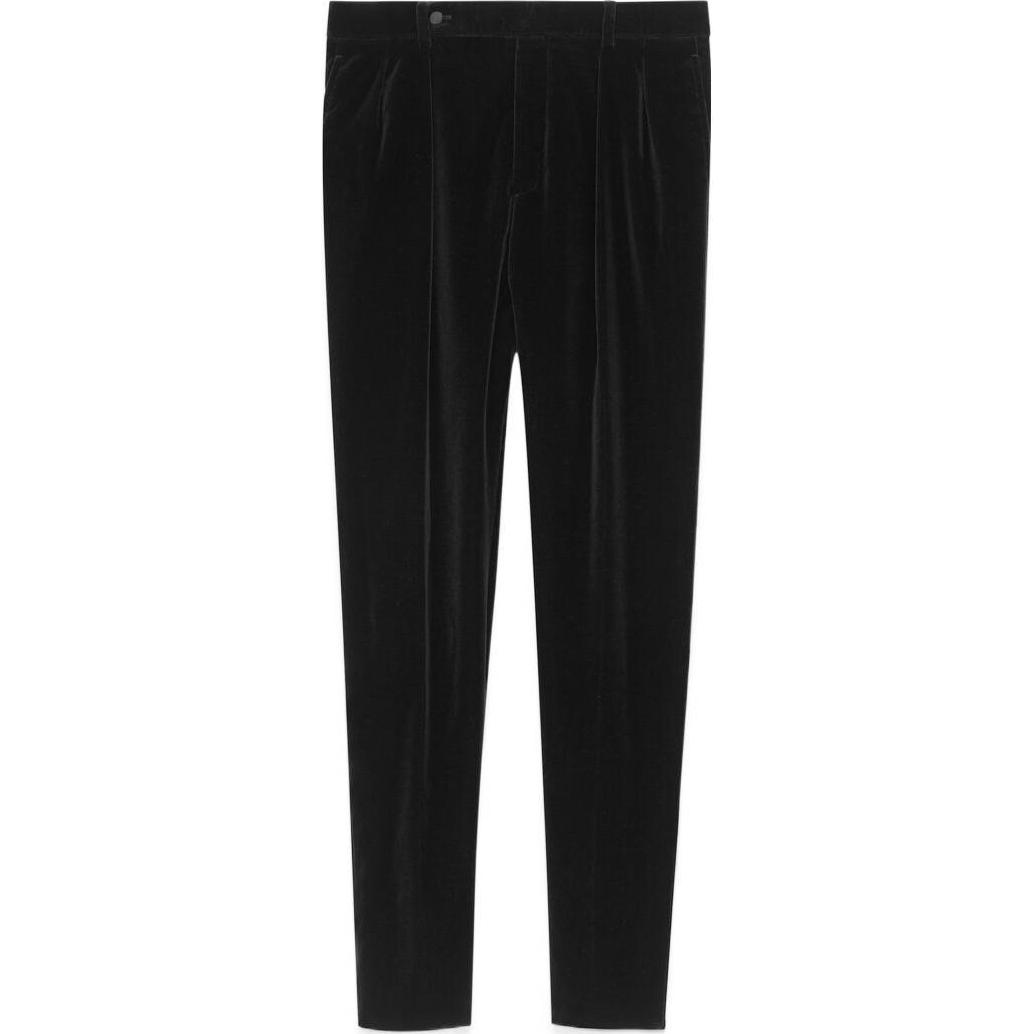 SAINT LAURENT High-Waisted Velvet Pants