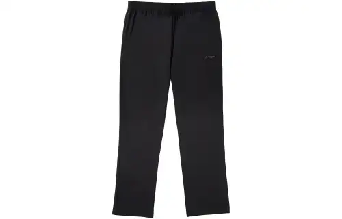 Li Ning Knitted Sweatpants Men's Black Moderate Straight Fit Pants