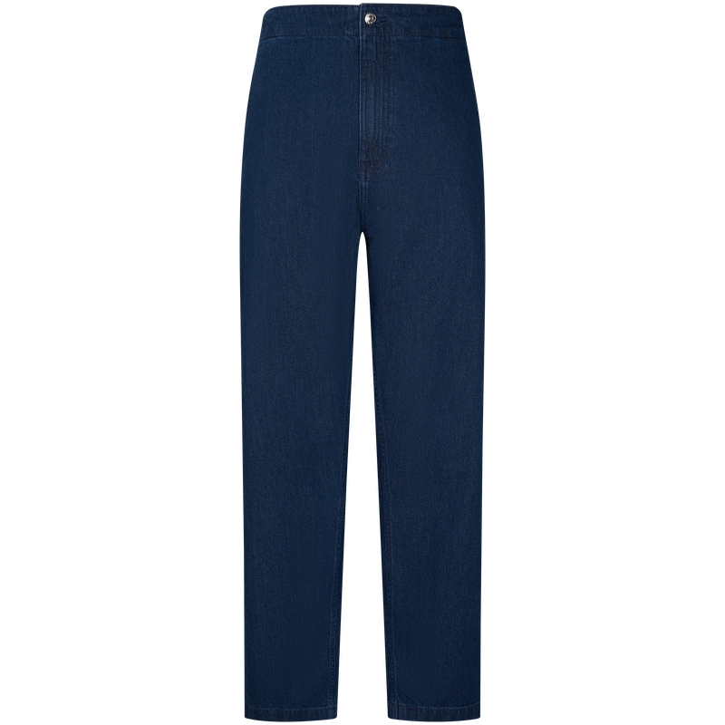 CALVIN KLEIN Jeans Cotton Linen Semi-Elastic Waist Lightweight Loose Jeans Men's Gift Box TWP-Blue
