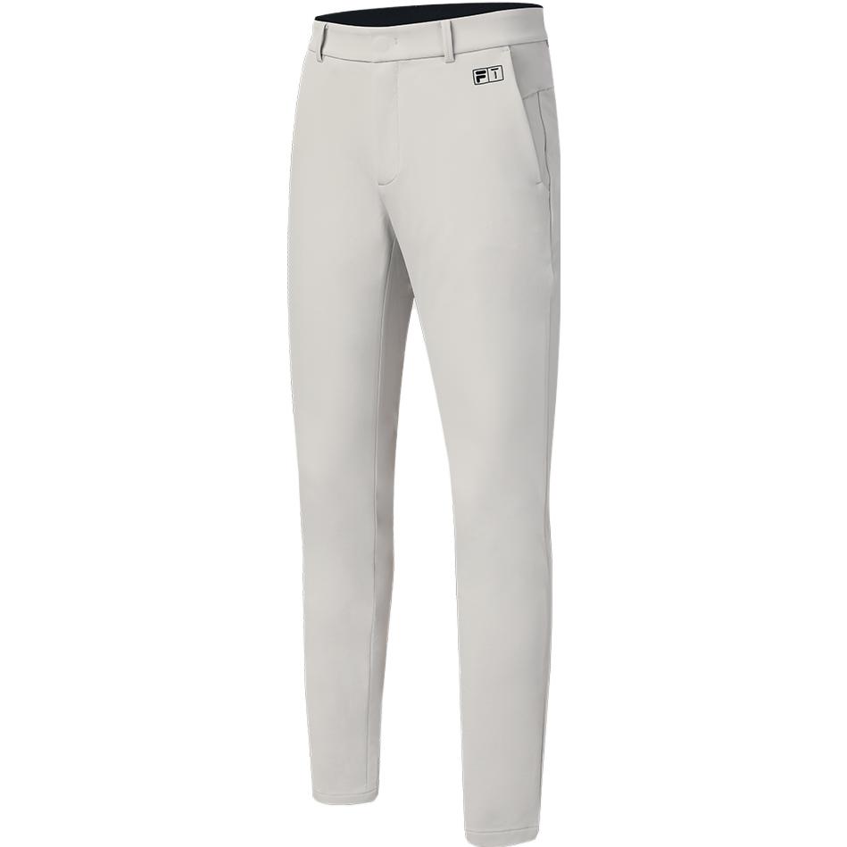 FILA Fleece Lined Woven Pants Minimalist Style Basic Straight Cuff Golf Winter Knitted Sweatpants Men's Monotonous Gray