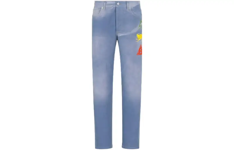 DIOR Logo Patch Denim Straight Fit Jeans