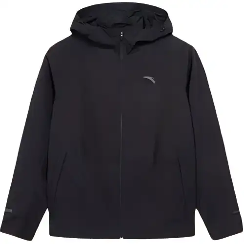 ANTA Trench Coats Men's Black Hooded Thickened And Fleece Lined Other