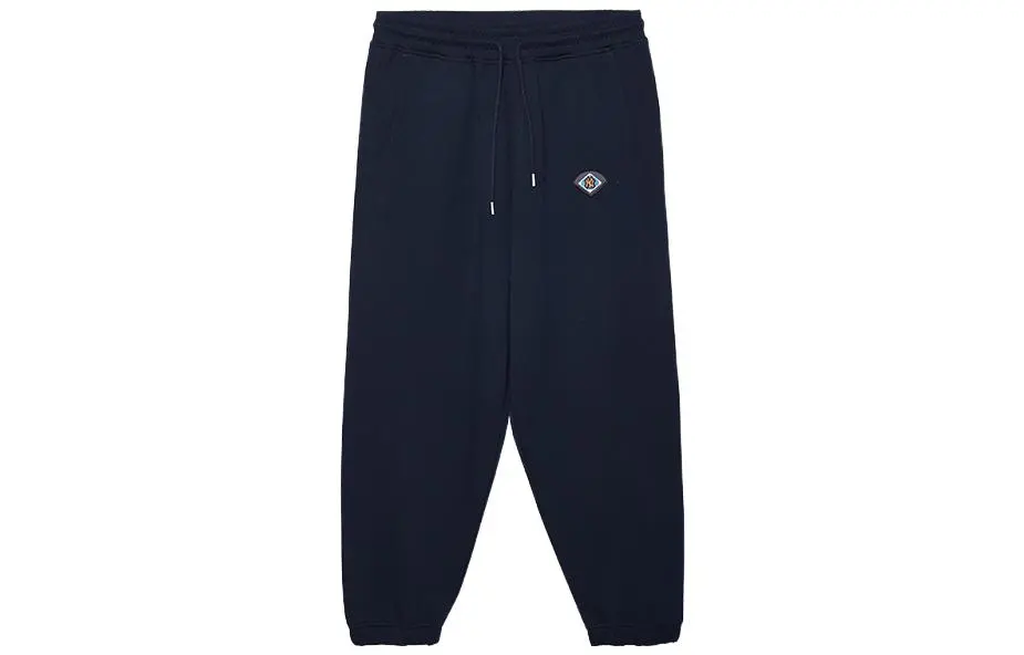 New Era Knitted Sweatpants Unisex Navy Blue Moderate Cuffed Pants