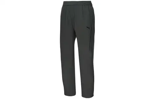 PUMA Knitted Sweatpants Men's Black Moderate Straight Fit Pants