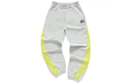 FILA FUSION X Beams Knitted Sweatpants Men's Elegant Heather Gray Moderate Cuffed Pants