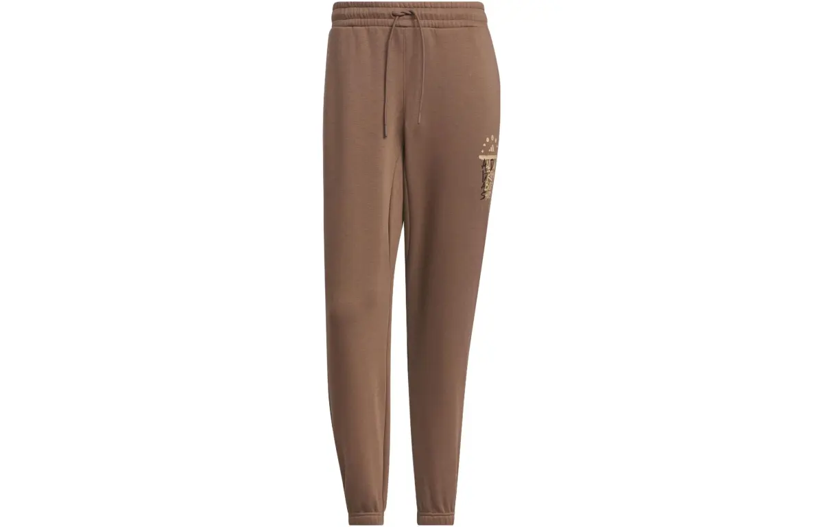 Adidas Qi White Stone Co branded Model Basketball Legends Pants Knitted Sweatpants Men's Stratum Dark Earthy Brown