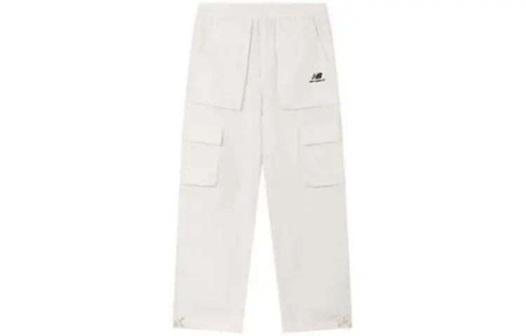 New Balance Knitted Sweatpants Unisex Ivory White Moderate Straight Fit Pants