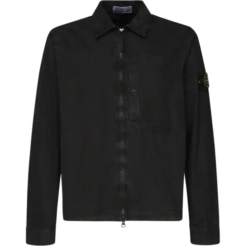 STONE ISLAND Compass Patch Zip Up Shirt Jacket