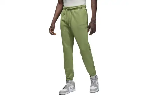 Jordan Wordmark Knitted Sweatpants Men's Light Olive Moderate Cuffed Pants