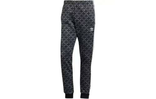 Adidas Originals Sstr Classic Mono Tracksuit Bottoms Knitted Sweatpants Men's Black
