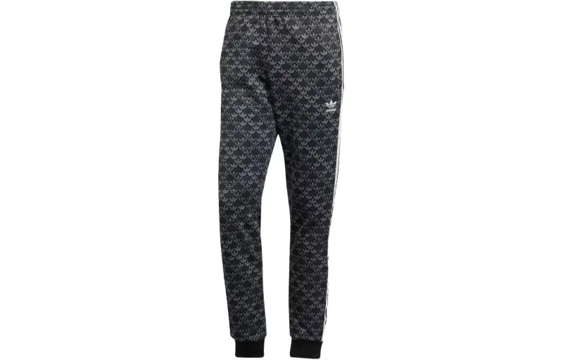 Adidas Originals Sstr Classic Mono Tracksuit Bottoms Knitted Sweatpants Men's Black