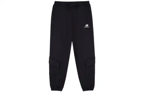 New Balance Sports Pants Knitted Sweatpants Men's Black Moderate Cuffed Pants