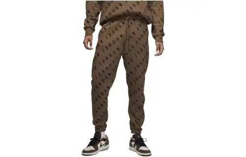 Jordan Knitted Sweatpants Men's Brown Moderate Straight Fit Pants
