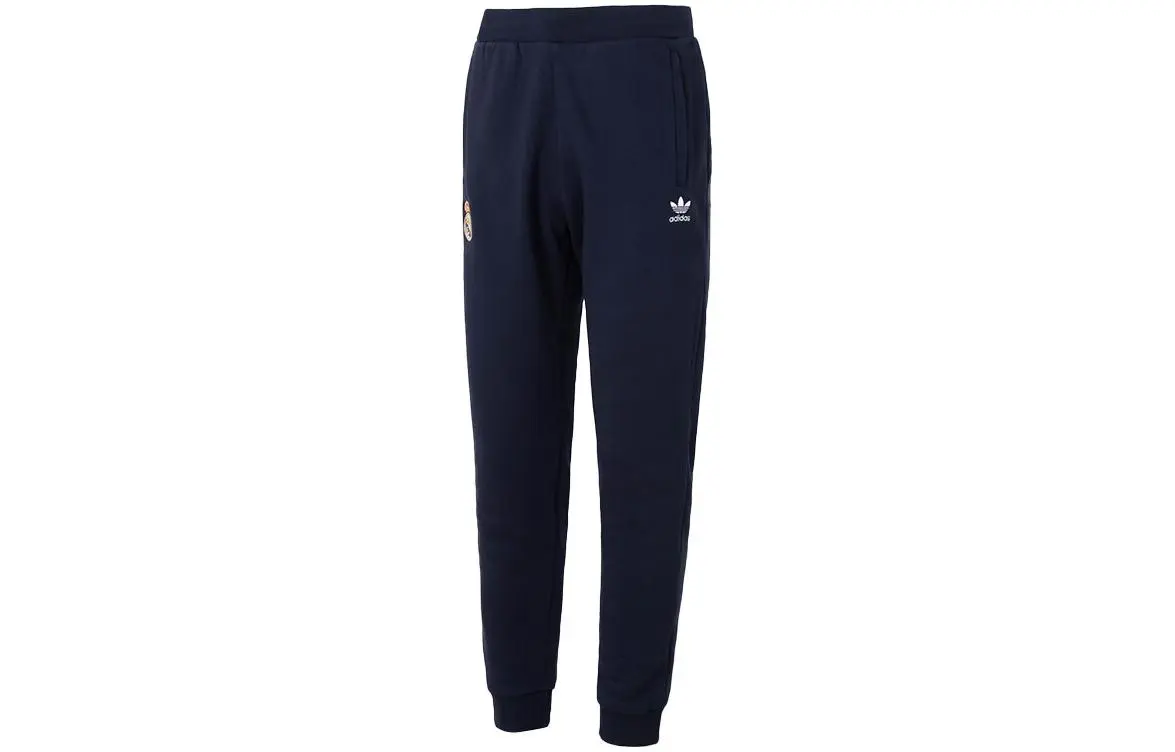 Adidas Originals Knitted Sweatpants Men's Dark Blue Moderate Cuffed Pants