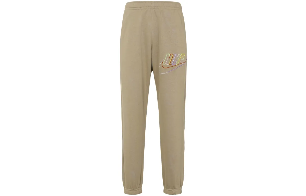 Nike Knitted Sweatpants Men's Khaki Moderate Cuffed Pants