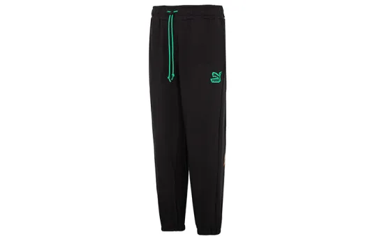 PUMA Knitted Sweatpants Men's Black Moderate Cuffed Pants