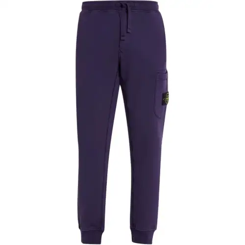 STONE ISLAND Knitted Sweatpants Men's Purple Moderate Cuffed Pants