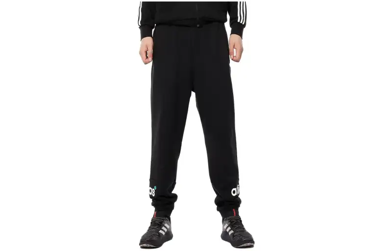 Adidas Originals Knitted Sweatpants Men's Black Moderate Cuffed Pants