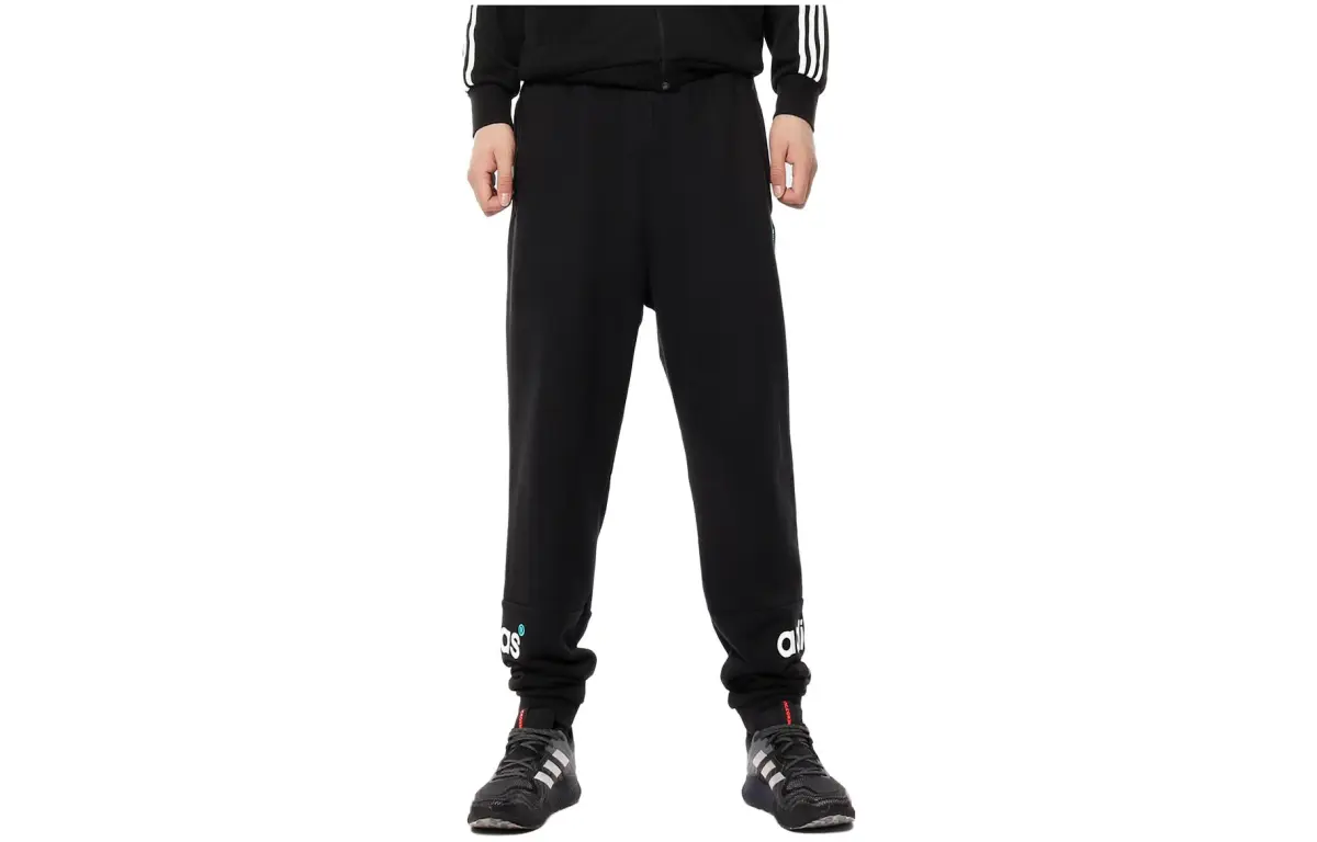 Adidas Originals Knitted Sweatpants Men's Black Moderate Cuffed Pants