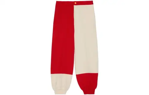 GUCCI SS23 Knitted Sweatpants Men's White Red