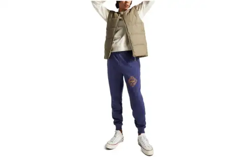 Converse Knitted Sweatpants Men's Blue Moderate Cuffed Pants