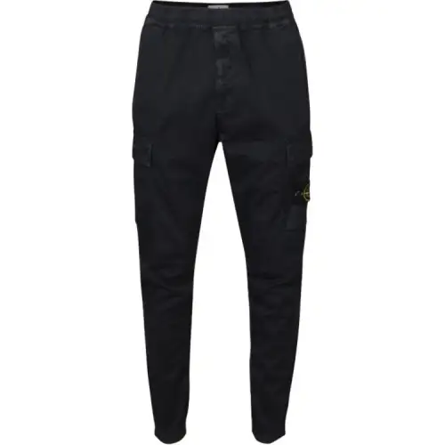 Stone Island Logo Patch Tapered Cargo Trousers