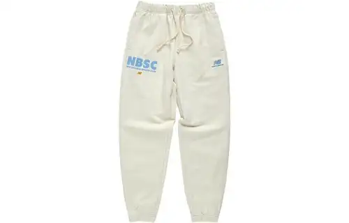 New Balance Knitted Sweatpants Men's White Moderate Cuffed Pants