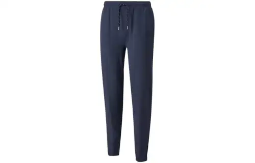 PUMA Knitted Sweatpants Men's Blue Moderate Cuffed Pants