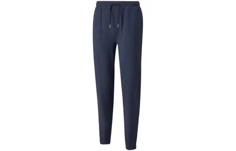 PUMA Knitted Sweatpants Men's Blue Moderate Cuffed Pants