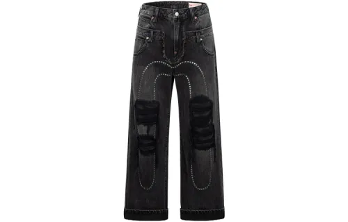 EVISU Jeans Men's Denim Black Moderate Wide Leg Pants