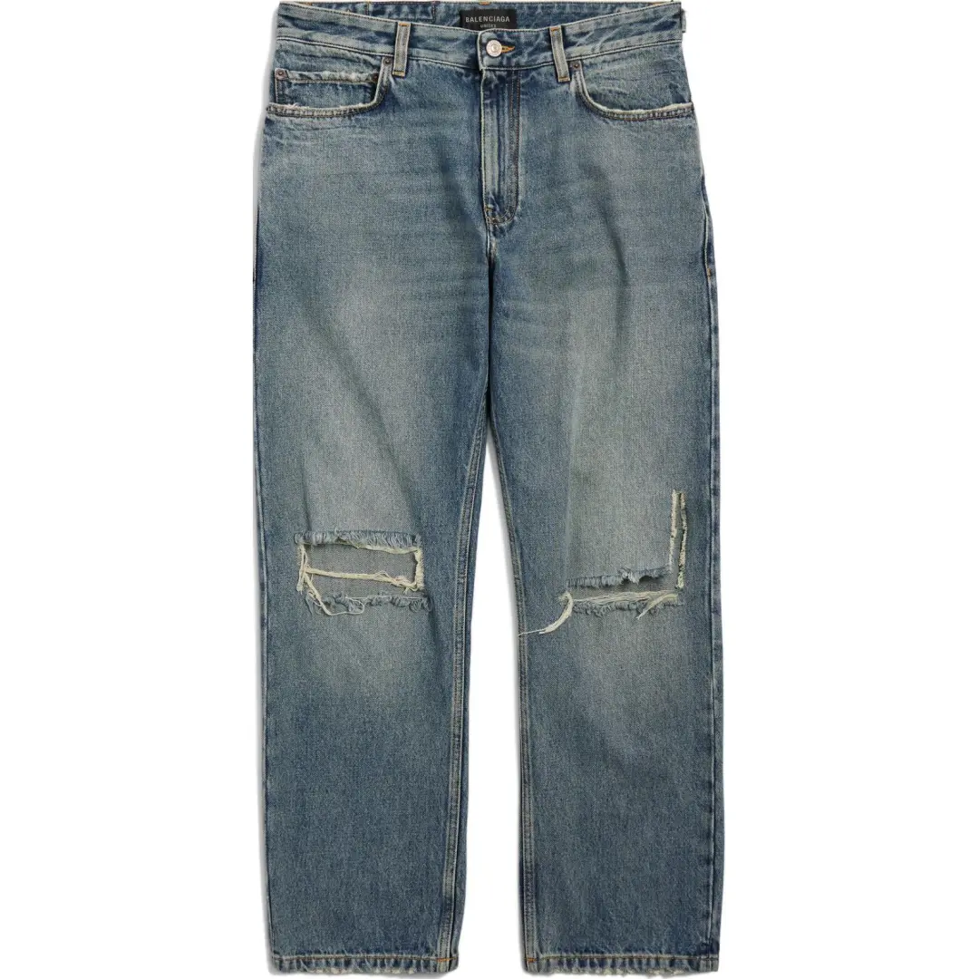 Balenciaga Distressed Straight Leg Jeans