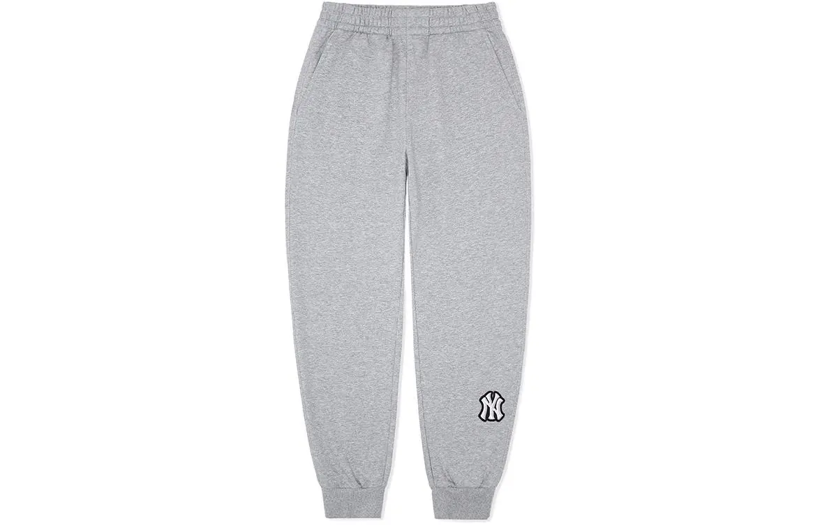 MLB New York Yankees Knitted Sweatpants Unisex Heather Gray Moderate Cuffed Pants