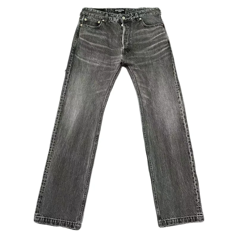 Balenciaga SS22 Jeans Regular Fit Unisex Gray Black