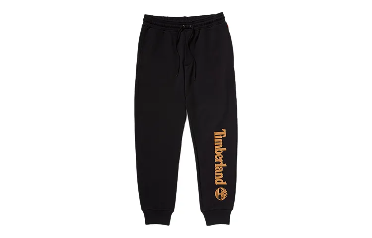 Timberland Knitted Sweatpants Men's Black Moderate Cuffed Pants