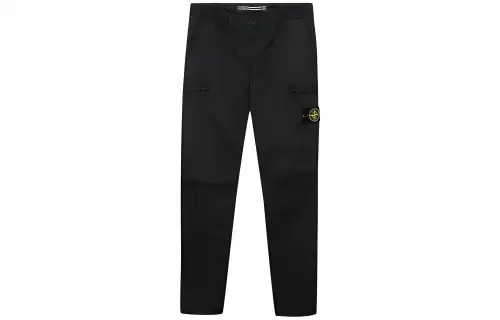 STONE ISLAND Casual Pants Men's Black Moderate Straight Fit Pants