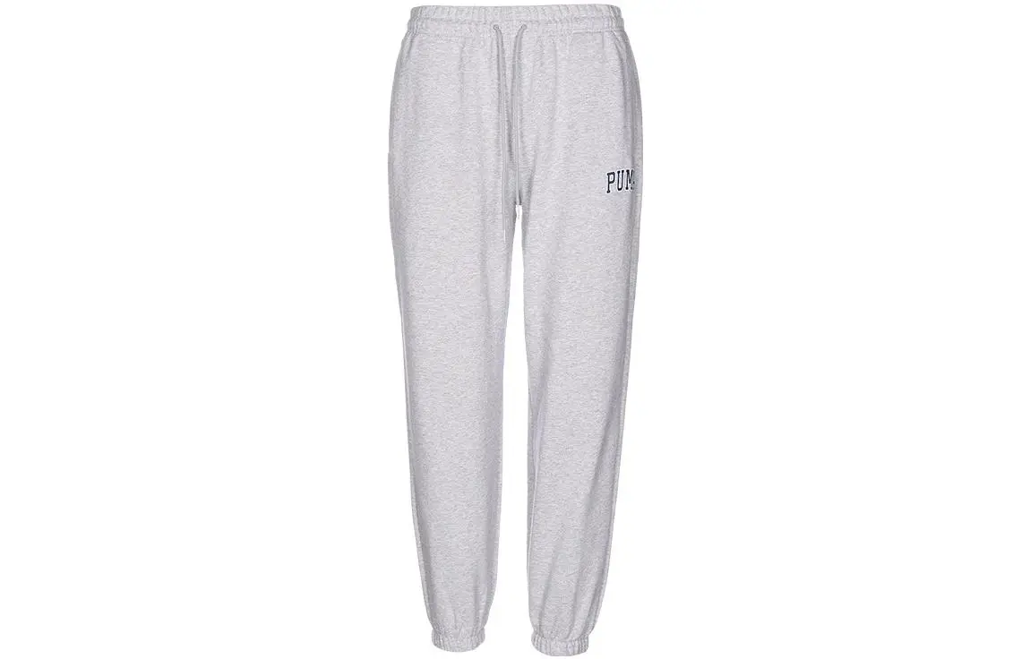 PUMA Knitted Sweatpants Unisex Gray Moderate Cuffed Pants