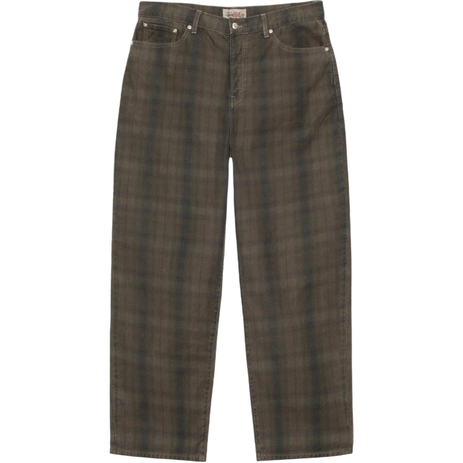 Stussy 2024 Summer Series SS24 BIG OL' JEAN CANVAS PLAID Five-pocket style plaid loose American retro jeans, same style for men and women