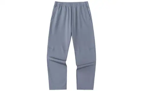 Anta Running Collection Solid Color Fleece Lined Thermal Straight Fit Running Pants Men's Smoke Coal Gray