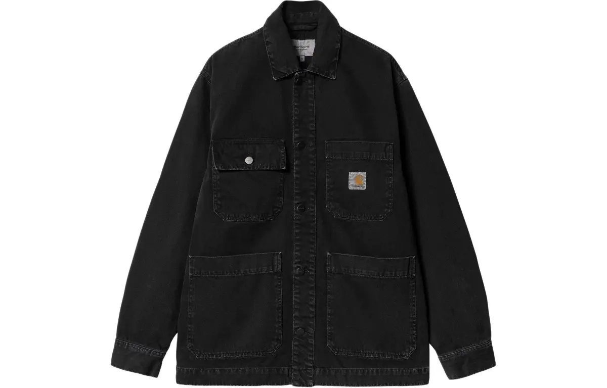 Carhartt WIP SS24 Garment Dyed Collection Garrison Coat Jackets & Coats Men's Black