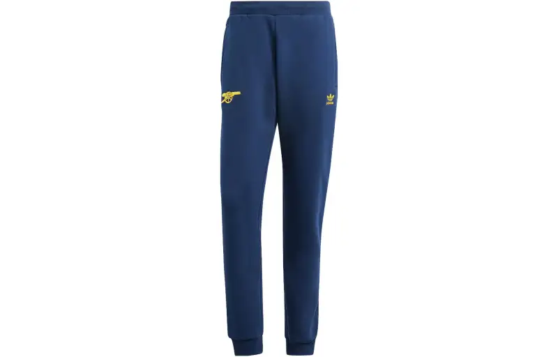 Adidas Originals Essential ARSENAL ESSENTIALS TREFOIL PANTS Knitted Sweatpants Men's College Navy/Tribal Yellow