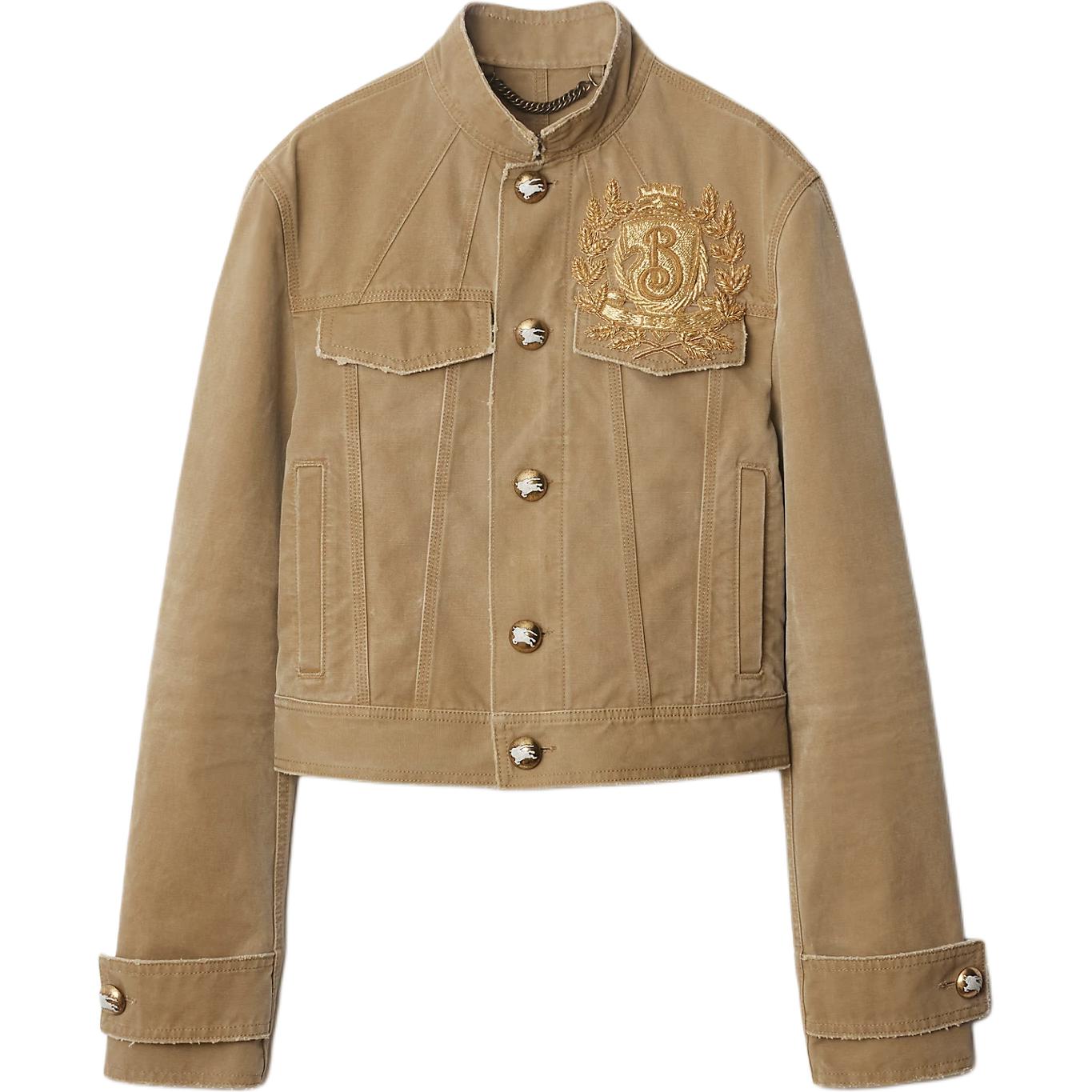 Burberry Logo Embroidered High-Neck Jacket