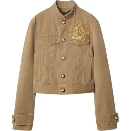 Burberry Logo Embroidered High-Neck Jacket