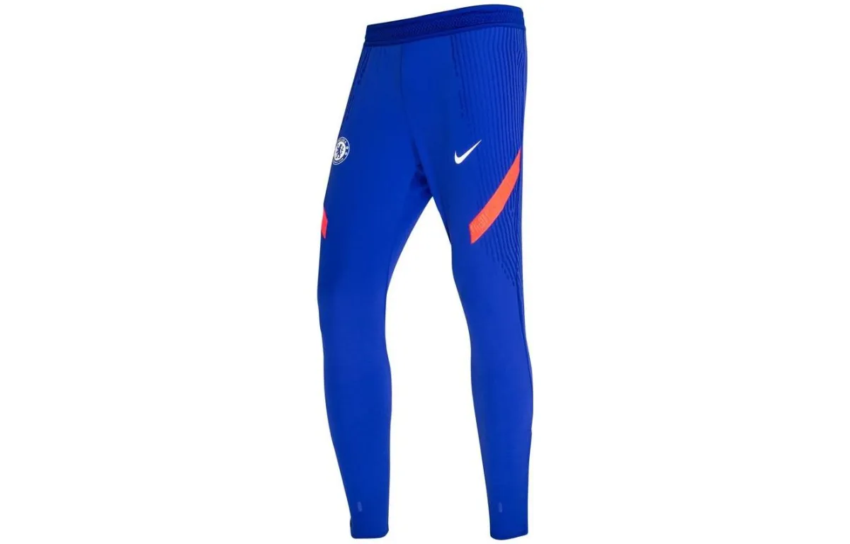 Nike Knitted Sweatpants Men's Blue Moderate Straight Fit Pants