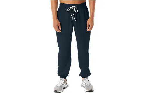 ASICS Knitted Sweatpants Men's Dark Blue Moderate Cuffed Pants